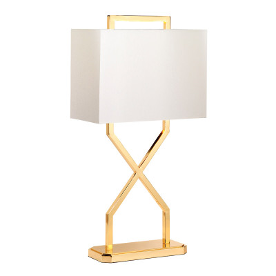  Elstead Lighting - Cross - Lampada da tavolo moderna con struttura in acciaio e diffuosre in tessuto - Colore: Bianco - 1 Lampadina E27 60W - IP20 - SKU: CROSS-TL-IVORY 