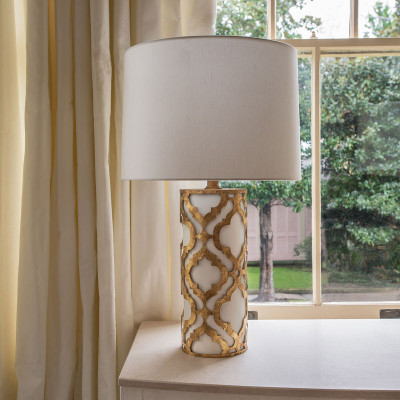  Elstead Lighting - Arabella - Lampada da tavolo moderna con struttura in acciaio e paralume in lino - Colore: Oro - 1 Lampadina E27 100W - IP20 - SKU: GN-ARABELLA-TL-G 