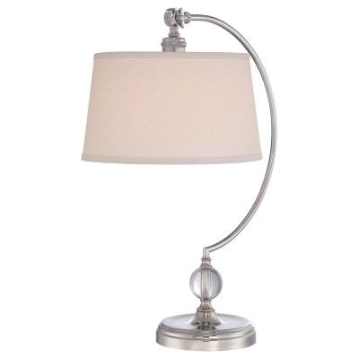  Elstead Lighting - Jenkins - Lampada da tavolo moderna con struttura in acciaio paralume in tessuto a 1 luce - Colore: Nichel - 1 Lampadina E27 60W - IP20 - SKU: QZ-JENKINS-TL-PN 