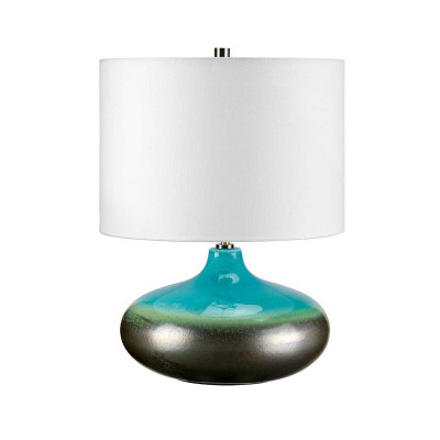  Elstead Lighting - Laguna - Lampada da tavolo moderna con struttura in ceramica con paralume in tessuto - Colore: Turchese - 1 Lampadina E27 60W - IP20 - SKU: LAGUNA-TL-SM 