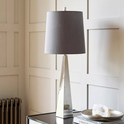  Elstead Lighting - Ascent - Lampada da tavolo moderna con struttura nichel in acciaio e paralume in tessuto - 1 Lampadina E27 60W - IP20 - SKU: ASCENT-TL-P 