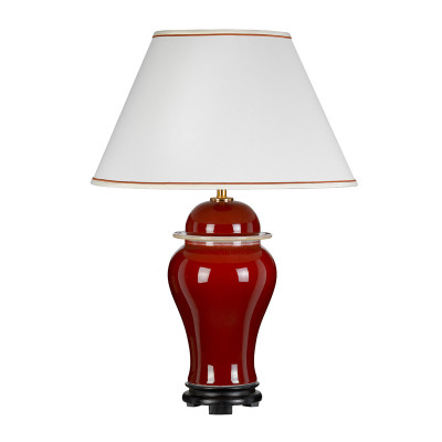  Elstead Lighting - Oxblood - Lampada da tavolo moderna in ceramica con paralume in tessuto - Colore: Rosso - 1 Lampadina E27 60W - IP20 - SKU: DL-OXBLOOD-TJ-TL 