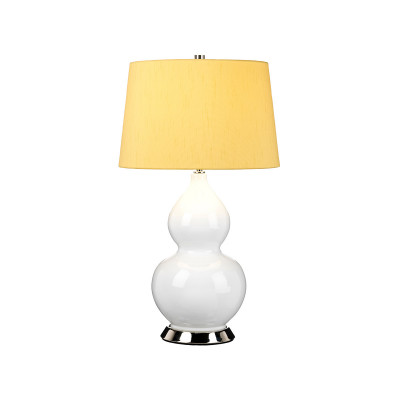 Elstead Lighting - Isla - Lampada da tavolo moderna in ceramica e base in acciaio con paralume in tessuto - Colore: Giallo - 1 Lampadina - E27 - 60W - IP20 - SKU: ISLA-PN-TL-YELLOW