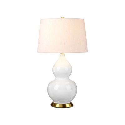 Elstead Lighting - Isla - Lampada da tavolo moderna in ceramica e base in ottone con paralume in tessuto - Colore: Rosa - 1 Lampadina - E27 - 60W - IP20 - SKU: ISLA-AB-TL-PINK