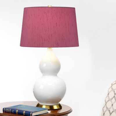  Elstead Lighting - Isla - Lampada da tavolo moderna in ceramica e base in ottone con paralume in tessuto - 1 Lampadina E27 60W - IP20 - SKU: ISLA-AB-TL 