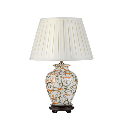  Elstead Lighting - Soling - Lampada da tavolo orientale con struttura in ceramica con paralume in tessuto - Colore: Crema - 1 Lampadina E27 60W - IP20 - SKU: DL-SOLING-TL 