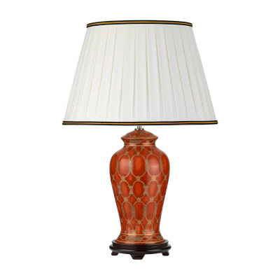  Elstead Lighting - Datai - Lampada da tavolo orientale con struttura in ceramica e paralume in tessuto - Colore: Terracotta - 1 Lampadina E27 60W - IP20 - SKU: DL-DATAI-TL 