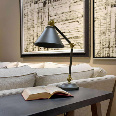  Elstead Lighting - Provence - Lampada da tavolo struttura e diffusore in acciaio dal design moderno - 1 Lampadina E27 60W - IP20 - SKU: PV-ELEMENT 