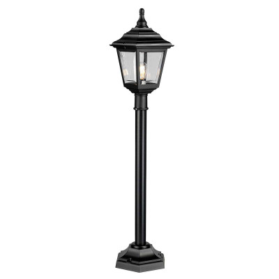Elstead Lighting - Kerry - Lampione da giardino in resina e diffusore in acrilico - Colore: Nero - 1 Lampadina E27 100W - IP44 - SKU: KERRY-PILLAR