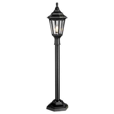 Elstead Lighting - Kinsale - Lampione da giardino alto con struttura in resina e diffusore in acrilico - Colore: Nero - 1 Lampadina E27 100W - IP44 - SKU: KINSALE-PILLAR