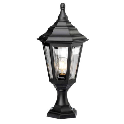 Elstead Lighting - Kinsale - Lampada da terra bassa da giardino in resina e diffusore in acrilico - Colore: Nero - 1 Lampadina E27 100W - IP44 - SKU: KINSALE-PED-POR