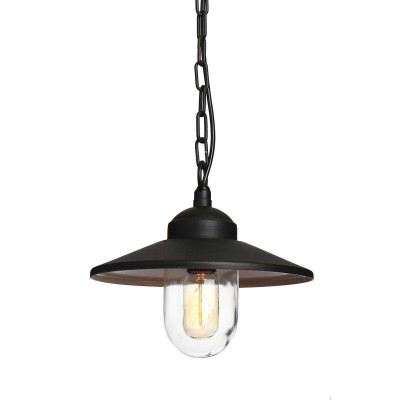 Elstead Lighting Klampenborg Lampada per esterni a sospensione in acciaio e diffusore in vetro Colore: Nero