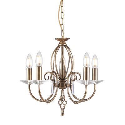 Elstead Lighting - Aegean - Lampadario classico regolabile in altezza con cinque braccia in acciaio - 5 Lampadine E14 60W - IP20 - SKU: AG5