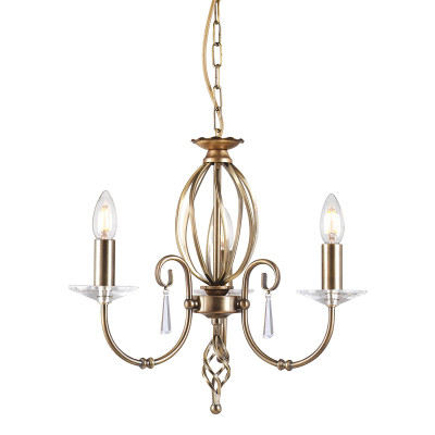 Elstead Lighting - Aegean - Lampadario classico regolabile in altezza con tre braccia in acciaio - 3 Lampadine E14 60W - IP20 - SKU: AG3