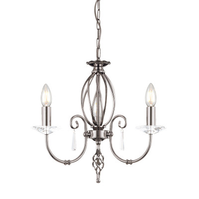 Elstead Lighting - Aegean - Lampadario classico regolabile in altezza con tre braccia in acciaio - Colore: Nichel - 3 Lampadine - E14 - 60W - IP20 - SKU: AG3-POL-NICKEL