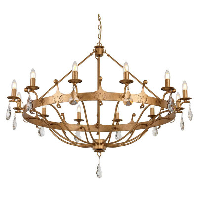 Elstead Lighting - Windsor - Lampadario gigante dal design rustico con struttura in acciaio e 12 lampadine - 12 Lampadine E14 60W - IP20 - SKU: WINDSOR12