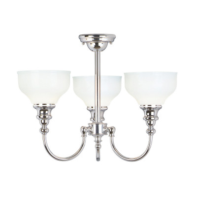 Elstead Lighting - Cheadle - Lampadario per bagno con tre diffusori in vetro a LED G9 dal design moderno - Colore: Cromato - 3 Lampadine G9 3W - IP44 - SKU: BATH-CD3