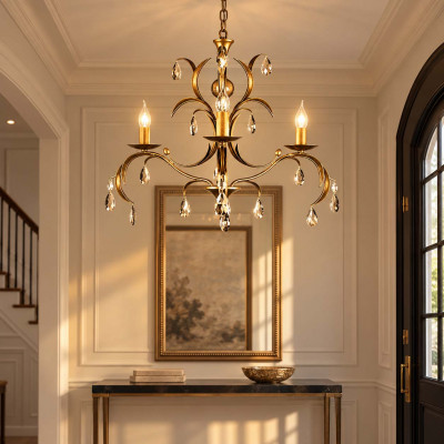 Elstead Lighting Lily Lampadario piccolo struttura in acciaio classica 3 diffusori e dettagli in vetro Colore: Bronzo