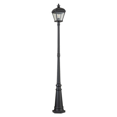 Elstead Lighting - Bayview - Lampione da giardino con struttura in alluminio e diffusore in vetro - Colore: Nero - 1 Lampadina E27 60W - IP44 - SKU: BAYVIEW-5L-BK
