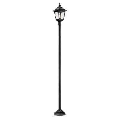 Elstead Lighting - Kerry - Lampione da giardino con struttura in resina e diffusore in acrilico - Colore: Nero - 1 Lampadina E27 100W - IP44 - SKU: KERRY-POST