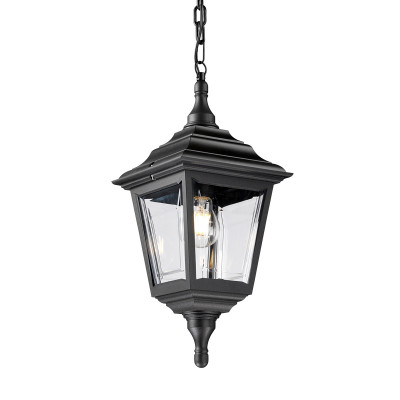Elstead Lighting - Kerry - Lanterna a catena da esterno con struttura in polimero dal design rustico - Colore: Nero - 1 Lampadina E27 100W - IP44 - SKU: KERRY-CHAIN