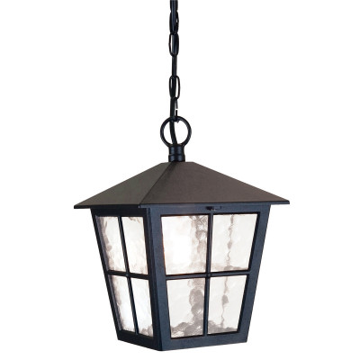 Elstead Lighting - Canterbury - Lanterna a catena grande per esterni struttura in alluminio e diffusore in vetro - Colore: Nero - 1 Lampadina E27 100W - IP44 - SKU: BL48M-BLACK