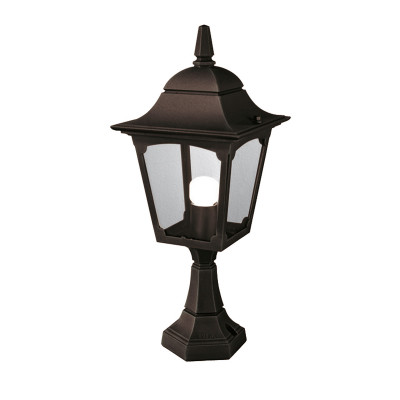 Elstead Lighting - Chapel - Lampioncino da giardino in alluminio con diffusore in vetro dal design rustico - Colore: Nero - 1 Lampadina E27 100W - IP44 - SKU: CP4-BLACK