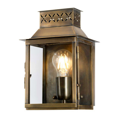 Elstead Lighting Lambert Palace Lanterna da esterno a parete con struttura in ottone e diffusore in vetro Colore: Ottone