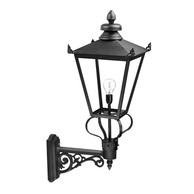 Elstead Lighting - Wilmslow - Lanterna da esterno da parete con struttura in alluminio e diffusore in vetro - Colore: Nero - 1 Lampadina E27 100W - IP23 - SKU: WSLB1-BLACK