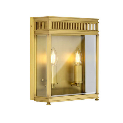 Elstead Lighting Holborn Lanterna da esterno grande con struttura in ottone e diffusore in vetro Colore: Ottone