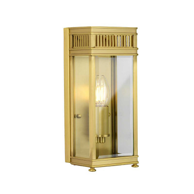 Elstead Lighting Holborn Lanterna da esterno piccola con struttura in ottone e diffusore in vetro Colore: Ottone