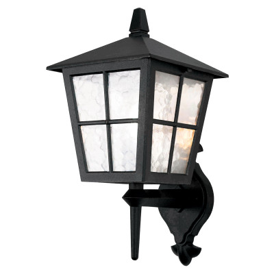 Elstead Lighting - Canterbury - Lanterna da parete da esterni struttura alluminio rustica e diffusore in vetro - Colore: Nero - 1 Lampadina E27 100W - IP44 - SKU: BL46M-BLACK
