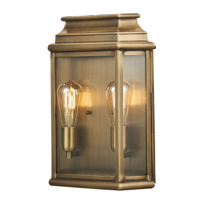 Elstead Lighting - St Martins - Lanterna da parete grande da esterno con struttura in metallo e vetro soffiato - Colore: Ottone - 2 Lampadine E27 100W - IP4 - SKU: ST-MARTINS-L-BR