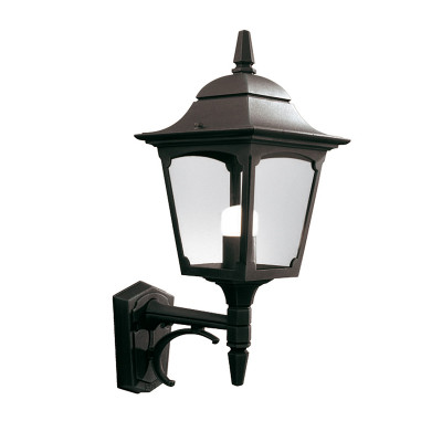 Elstead Lighting - Chapel - Lanterna da parete per esterni con diffusore in vetro e struttura in alluminio - Colore: Nero - 1 Lampadina E27 100W - IP44 - SKU: CP1-BLACK