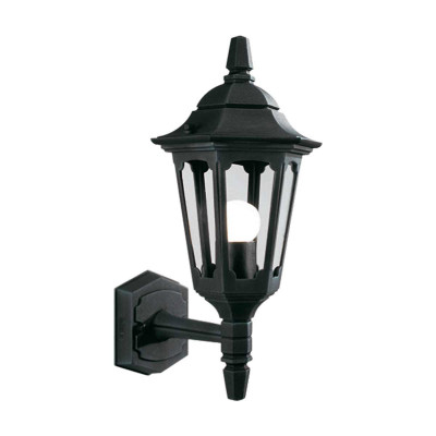 Elstead Lighting - Parish - Lanterna da parete per esterni con struttura in alluminio e diffusore in vetro - Colore: Nero - 1 Lampadina E27 100W - IP44 - SKU: PRM1-BLACK