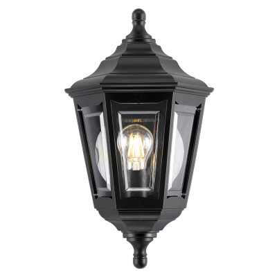Elstead Lighting - Kinsale - Lanterna da parete per esterni con struttura in polimeri dal design rustico - Colore: Nero - 1 Lampadina E27 100W - IP44 - SKU: KINSALE-FLUSH
