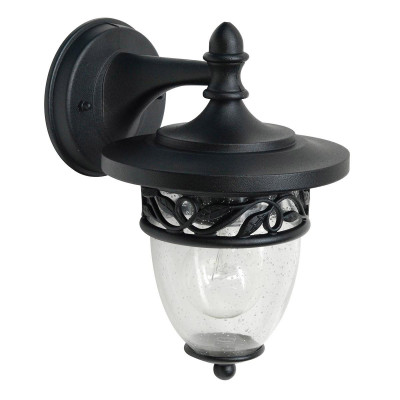 Elstead Lighting - Burford - Lanterna da parete per esterni con struttura in acciaio e diffusore in vetro - Colore: Nero - 1 Lampadina E27 60W - IP44 - SKU: GZH-BF2