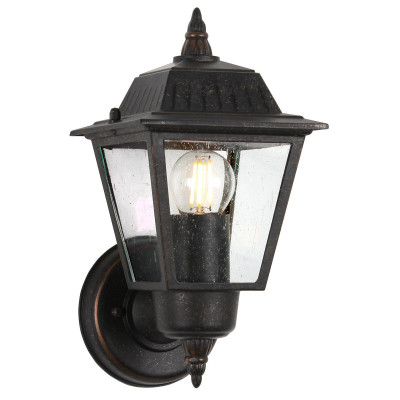 Elstead Lighting - Highnam - Lanterna da parete per esterni con struttura in alluminio e diffusore in vetro - Colore: Bronzo - 1 Lampadina E27 60W - IP44 - SKU: GZH-HN1