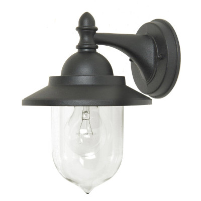 Elstead Lighting - Sandown - Lanterna da parete per esterni con struttura in alluminio e diffusore in vetro - Colore: Nero - 1 Lampadina E27 60W - IP44 - SKU: GZH-SDN2