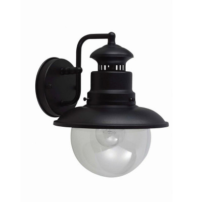 Elstead Lighting - Shipston - Lanterna da parete per esterni con struttura in alluminio e diffusore in vetro - Colore: Nero - 1 Lampadina E27 60W - IP44 - SKU: GZH-SHIP2