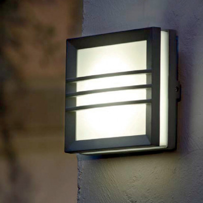 Elstead Lighting - Egil - Lanterna da parete per esterno struttura in alluminio e diffusore a led gx53 - Colore: Grafite - 1 Lampadina GX53 9W - IP54 - SKU: EGIL-2W