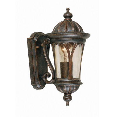 Elstead Lighting - New England - Lanterna da parete rustica piccola da esterni struttura in alluminio e vetro - Colore: Bronzo - 1 Lampadina E27 100W - IP44 - SKU: NE1-S