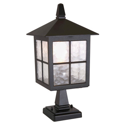 Elstead Lighting - Winchester - Lampioncino da giardino in alluminio e diffusore in vetro da esterni - Colore: Nero - 1 Lampadina E27 100W - IP44 - SKU: BL25-BLACK