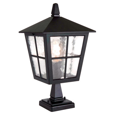 Elstead Lighting - Canterbury - Lampioncino da giardino in alluminio e diffusore in vetro - Colore: Nero - 1 Lampadina E27 100W - IP44 - SKU: BL50M-BLACK