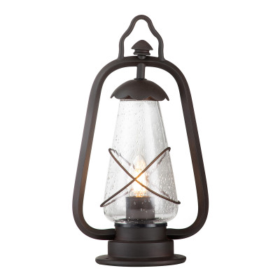 Elstead Lighting - Miners - Lanterna da terra per sentieri struttura in acciaio e diffusore in vetro - Colore: Bronzo - 1 Lampadina E27 60W - IP44 - SKU: MINERS-PED