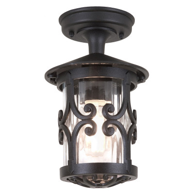 Elstead Lighting - Hereford - Lanterna per portico dal design rustico con diffusore a 1 luce in vetro - Colore: Nero - 1 Lampadina E27 100W - IP23 - SKU: BL13A-BLACK