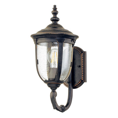 Elstead Lighting - Cleveland - Lanterna piccola rustica per esterno struttura in alluminio e diffusore in vetro - Colore: Bronzo - 1 Lampadina E27 60W - IP44 - SKU: CL1-S