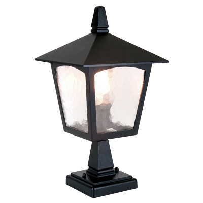 Elstead Lighting - York - Lampioncino da giardino rustico in alluminio con diffusore in vetro - Colore: Nero - 1 Lampadina E27 100W - IP44 - SKU: BL7-BLACK