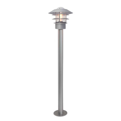Elstead Lighting Helsingor Paletto luce da giardino moderno in acciaio con diffusore in vetro Colore: Argento