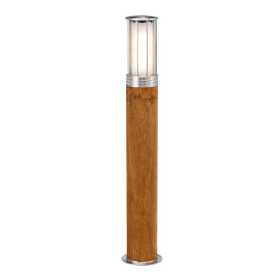 Elstead Lighting - Hornsea - Paletto luce moderno per giardino in acciaio con diffusore in vetro - Colore: Legno - 1 Lampadina E27 18W - IP55 - SKU: HORNSEA-B-SS